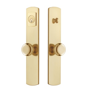 มือจับประตูคู่แบบคันโยก ทำจากทองเหลืองและสแตนเลส สำหรับเฟอร์นิเจอร์บ้าน ปรับแต่งได้ พร้อมกุญแจล็อคแบบ Passage/Privacy - Product Image 1