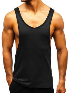 Winteruality <b>Oversize</b> Casual 100% Polyester V-neck Stringer Breathable Knitted Quick Dry Fitness Bodybuilding Tank <b>Top</b> Men's - Product Image 6
