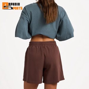 Shorts Deportivos de Felpa 100% Algodón Transpirable con Logotipo Personalizado al por Mayor, Shorts de Gimnasio para Mujer, Shorts para Niñas, Tallas Grandes - Product Image 6