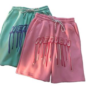 Pantalones cortos de fitness informales para hombre con logotipo personalizado, pantalones cortos de malla personalizados sublimados con estampado de espuma en 3D estilo americano, talla 6XL - Product Image 1