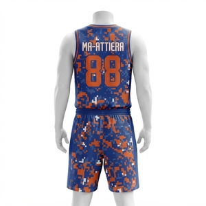 Ensemble d'uniformes de basketball pour hommes Ma-Attiera, impression par sublimation, jersey et shorts en polyester respirant, tenue d'équipe pour adultes, joueurs d'équipe - Product Image 2