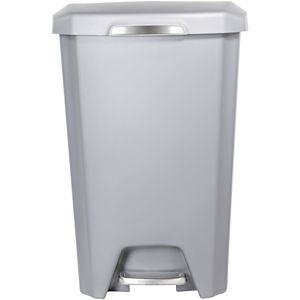 Paquete de 2 Botes de Basura de Plástico de 12.1 Galones con Tapa de Cierre Suave, Color Gris - Bote de Basura Automático con Pedal para Cocina, Oficina y Uso en el Metro - Product Image 3