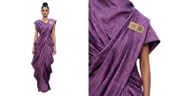 MATIÈRE PREMIÈRE SOIE VIOLETTE POUR LA CONFECTION DE SAREES/SARI/SHARI MODERNE EN LONGUEUR TERRAINE POUR MARIAGES, FÊTES ET CÉRÉMONIES DE DÉGAGEMENT - SÉCHAGE RAPIDE ET INFRÉMPLISSABLE