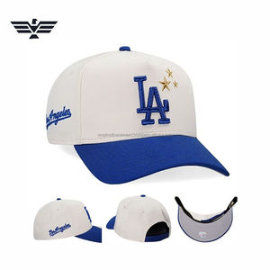 Gorra de Béisbol Personalizada Bordada en 3D 100% Algodón de Dos Tonos |   Gorra Snapback Blanca y Azul Rey |   Ropa Deportiva Premium - Product Image 3