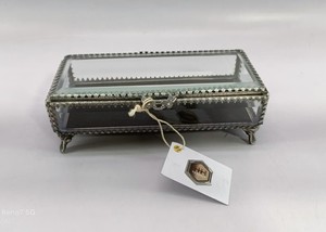 Caja de Joyería de Latón Dorado, Estuche de Almacenamiento de Vidrio Biselado, Organizador Decorativo para Anillos, Aretes y Collares - Product Image 6