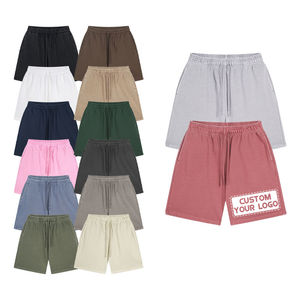 Shorts de sport décontractés pour hommes avec logo personnalisé, taille élastique, cordon de serrage, séchage rapide, respirants, 100 % coton, pour entraînement et sport, vente en gros - Product Image 4