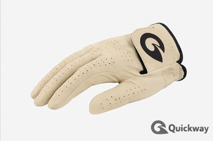 Gants de golf en cuir de qualité supérieure Quickway, design perforé respirant avec sangle Velcro réglable - Product Image 4