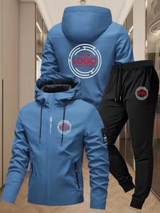 Personalized Customization Desired Picture Custom Trendy Brand Sports Brand LOGO Winter Jacket Sweatpants Set 100% Polyester - Product Image 2