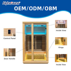 Sauna Inframerah Modern untuk 1 Orang dengan Terapi Warna Spektrum Penuh dan Uap Kering, Terbuat dari Kayu Hemlock Solid, Kapasitas 2 Orang - Product Image 3