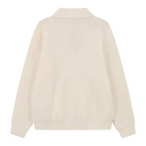 Suéter Polo de Manga Larga para Hombre, Tejido Waffle, Color Blanco, Cuello con Botones, Estilo Casual, Mezcla de Algodón Suave, Personalizable OEM - Product Image 2