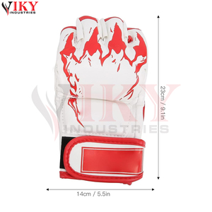 Guantes de Sparring MMA con Diseño de Llama Blanca y Roja, Novedad en Equipo de Artes Marciales con Palma Abierta, con Etiqueta Privada - Product Image 5