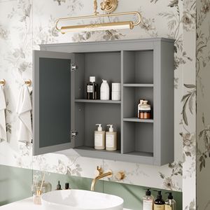 Modern 35 X 27.5 Wall Mounted Bathroom Storage Cabinet with Medicine Cabinet <b>Mirror</b> <b>Bath</b> <b>Mirrors</b> - Product Image 4