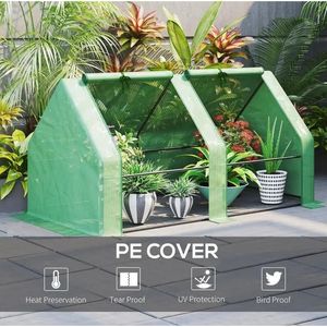 Serra da Giardino Portatile Mini con Grandi Porte a Cerniera 6x3x3, Copertura a Tunnel per Esterni in PE Resistente all'Acqua/UV per Giardinaggio - Product Image 4