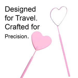 Custom Hand Held <b>Pink</b> Lash Mirror Stainless Steel Beauty Accessories Mirror Lash Extension Wholesale Manufacturer - Product Image 2