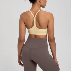 Sujetador deportivo personalizado al por mayor para mujer, con cuello redondo y espalda en Y, para entrenamiento, fitness, gimnasio y yoga, con almohadillas extraíbles - Product Image 4