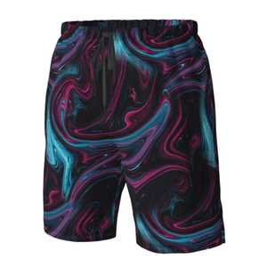 Shorts de Baño para Hombre, Estampado Abstracto en Espiral, Secado Rápido, Poliéster, con Bolsillos, Cintura Media, Cordón Ajustable, Estilo Casual - Product Image 5