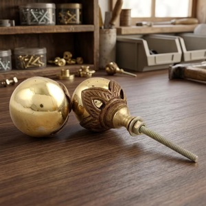 Bouton de meuble rond moderne en laiton avec motif floral, écologique, réglable et durable, pour tiroirs - Product Image 4