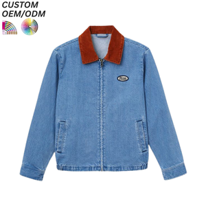 แจ็คเก็ตยีนส์ทรงคลาสสิควินเทจแบบสั่งทำพิเศษ ผ้าฝ้าย 100% ระบายอากาศได้ดี สีซีดอ่อนสำหรับฤดูใบไม้ร่วง ใส่ได้ทั้งชายและหญิง สไตล์ลำลอง รับผลิตแบบ OEM ODM ขายส่ง - Product Image 1