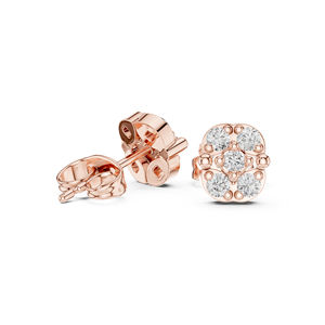 Pendientes de compromiso de oro blanco de 14 quilates con diamantes cultivados en laboratorio para mujer |   Diamante Cultivado Nuevo - Product Image 4