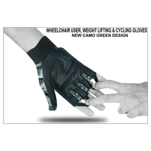 Wheelchair User Weight Lifting Cycling Gloves Sheep Grain Leather Heavy Duty Abrasion Resistant Gym & Sports Non-Slip Gloves - Product Image 4