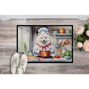 Samoyed le Chef Paillasson antidérapant lavable à poils bas 24H X 36W Tapis d'entrée intérieur et extérieur Tapis de porte d'entrée - Product Image 2