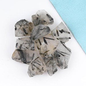 10 Piezas de Cuarzo Rutilado Negro Natural de 14-16MM, Gemas Sueltas en Bruto, Cristales Crudos Reales para Joyería - Product Image 4