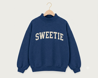 Sweat-shirt à col montant pour femme en mélange de coton brossé doux, pull-over, fabricant de vêtements OEM ODM