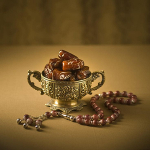 Superbe plateau de service en métal doré pour dattes, bol à noix, organisateur de fruits secs, vaisselle pour la maison, utilisation Ramadan, porte-dattes, bols - Product Image 2