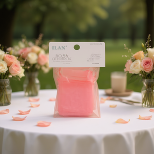 Sacchetti regalo in organza ILAN 15x20cm rosa 4 pezzi per regali di nozze - Product Image 2