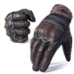 Gants de moto pour hommes, gants de conduite en cuir, antidérapants, respirants, durables, protection, gants de conduite en cuir pour hommes - Product Image 1