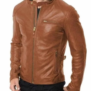 Trendy Street Style Leather Winter <b>Jacket</b> Men <b>Slim</b> <b>Fit</b> PU Leather Coat Brown Black Goatskin Casual Fashion Winter <b>Jacket</b> - Product Image 4