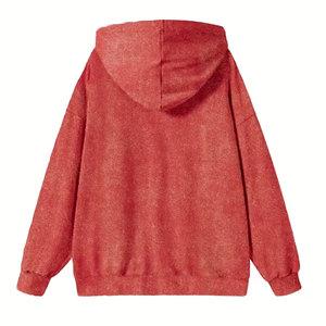 Sudadera con capucha de peso pesado con estampado en relieve, estilo urbano, con bolsillo canguro y forro polar suave cepillado - Product Image 3