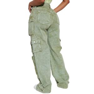 Wholesale Fashion Ripped Jeans <b>Womens</b> Denim Pants Side Pocket New <b>Trouser</b> Pant for Woman Cargo Pant Jeans With Custom Design - Product Image 5