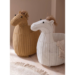Cesta Resistente para Habitación Infantil, Cesta de Almacenamiento de Juguetes de Mimbre Tejida a Mano para Organización de Guardería, Lavandería y Decoración del Hogar - Product Image 4