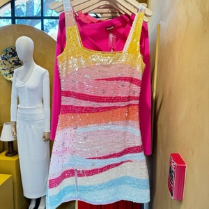 One Shoulder Sequin Polyester <b>Mini</b> Dress For Women Birthday Nightclub Party Event Homecoming Clothing Pink <b>Sparkly</b> Short Apparel - Product Image 4