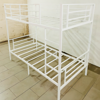 Lit superposé réglable en acier doux blanc, moderne, pour dortoir, école, appartement, hôtel, chambre commerciale (taille Full/King)