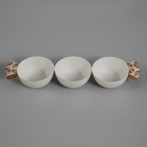 Juego de Tazones de Lujo de 3 Compartimentos con Asa de Mosaico de Madera, Plato para Servir Aperitivos de Alta Calidad al por Mayor - Product Image 3