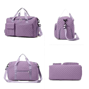Bolsa Deportiva Morada, Color Sólido, Gran Capacidad, Cierre de Cremallera, Asa Suave, Correa Ajustable, Estilo Casual, Unisex, Poliéster - Product Image 3