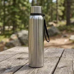 Bouteille d'eau en acier inoxydable avec bouchon à vis anti-fuite, sangle de transport, résistante à la rouille, sans BPA, gourde réutilisable pour le bureau, l'école, la salle de sport - Product Image 5