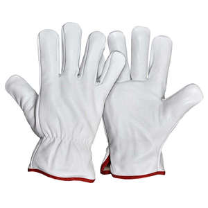 Guantes de trabajo de piel de oveja industrial blancos, guantes de conductor de piel de cabra, guantes de soldadura TIG de cuero de vaca sin forro - Product Image 1