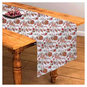100% Pure Cotton Fabric Table <b>Runner</b> Traditional Hand Block Printed Floral Design Wholesale Price - Product Image 6