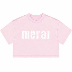 Meraj Sports Pink Crop <b>Top</b> Women Short Sleeve Crew Neck Casual Summer T-Shirt 100% Cotton Knitted Loose Fit Front Logo Printed - Product Image 2