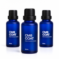 ECOWAY CM8 Revêtement céramique métallique Dureté 9H Technologie hydrophobe anti-poussière Entretien automobile Flacon en verre de 50 ml