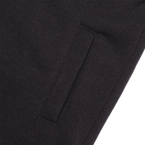 Ensemble de survêtement à capuche noir pour garçons, manches longues, couleur unie, fermeture éclair sur le devant, poches latérales, vêtements d'automne, 100% coton - Product Image 5
