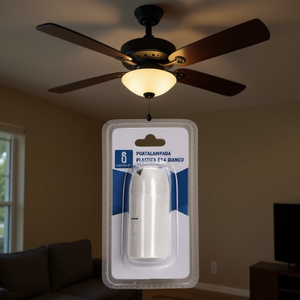 Support de lampe blanc PLASTICA E14 de PORTALAMPADA pour ventilateurs de plafond - Product Image 3