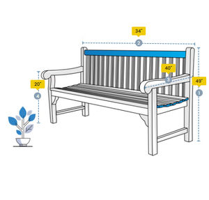 Housses de banc de jardin sur mesure du Vietnam, imperméables, résistantes aux UV, avec fermeture éclair HDT, noires, pour sièges de banc. - Product Image 1