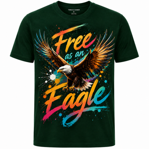 เสื้อยืดแขนยาวคอกลมทรงหลวมสไตล์ฮิปฮอปสำหรับผู้ชาย ลายพิมพ์นกอินทรี สีดำ ผ้าฝ้ายเจอร์ซีย์ 100% ระบายอากาศได้ดี - Product Image 1
