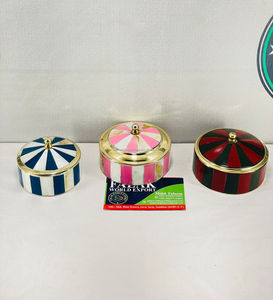 Two Line Eco-Friendly Mother of Pearl Inlay <b>Shell</b> Box with <b>Mirror</b> Polish Round Modern Keepsake Craft Box - Product Image 3