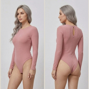 Wholesale Compression <b>Bodysuit</b> Slimming Women's Yoga Wear Body <b>Shape</b>-wear Scoop Neck Tummy Control <b>Bodysuit</b> Long Sleeve Women's - Product Image 2