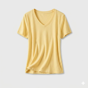 Camiseta Informal de Corte Regular para Mujer, Transpirable, de Secado Rápido, Tejido de Punto, Diseño Sólido, Manga Corta - Product Image 6